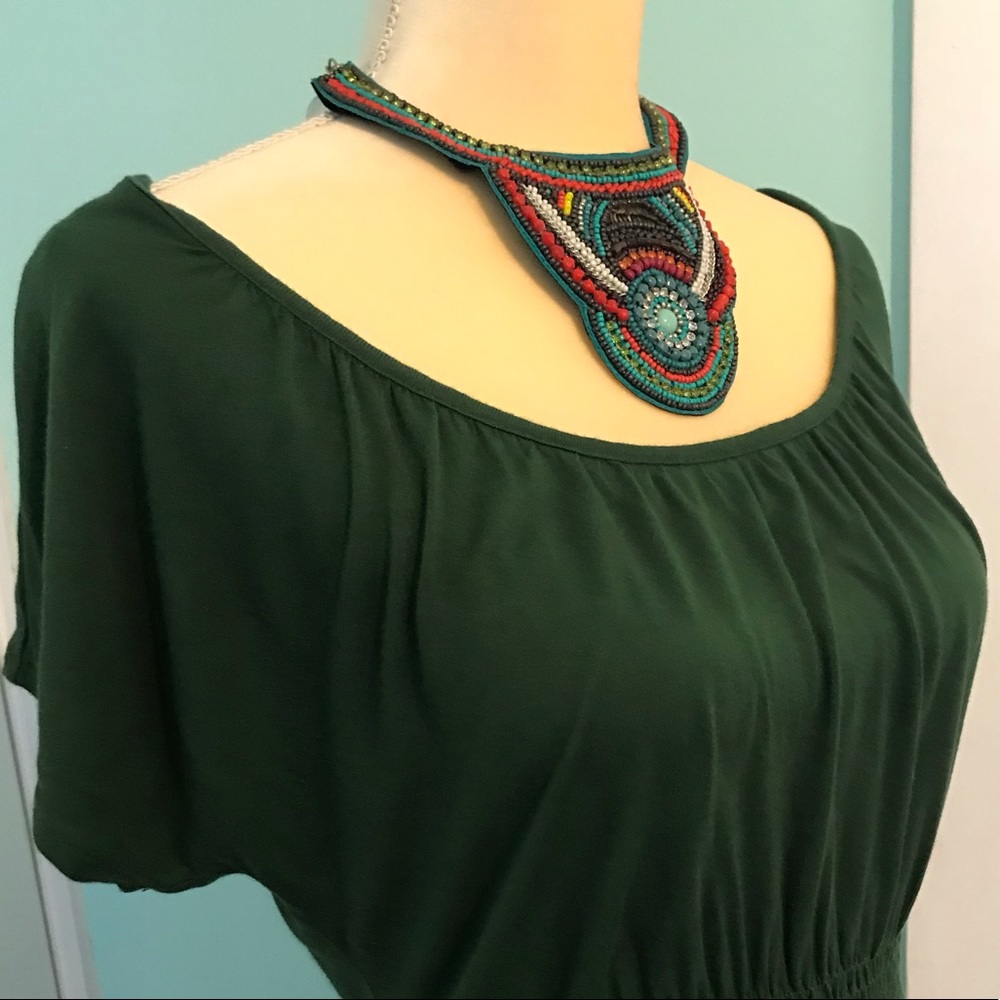 SPRING STREET Goddess beaded bib necklace
